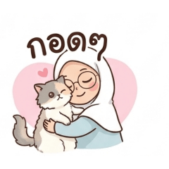 muslimah with cat vr.1