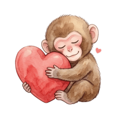 Adorable Baby Monkey : Love Stickers