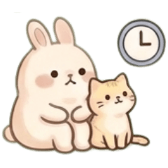 永遠必用！無字粉嫩兔與小貓日常萬用貼圖