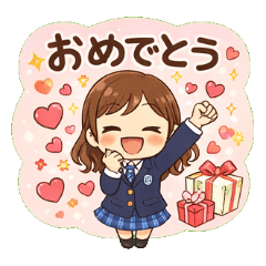 Energetic High School Girl Stickers