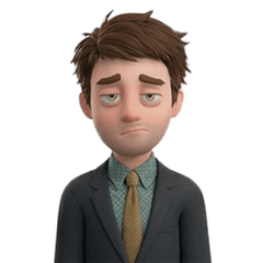 Male office worker with Office Syndrome