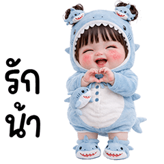 เด็กอ้วงชุดฉลามน่ารัก