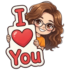 A girl glasses V4_In love(message)