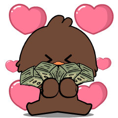 Weird Brown Bird : Animated Stickers