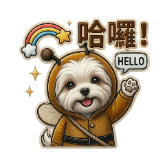 可愛馬爾濟斯狗狗日常對話貼圖（超實用）