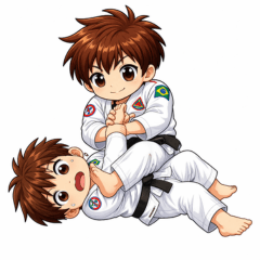 Fluffy Jiu-Jitsu Boy Stickers