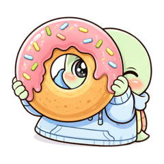 Kawaii Fluffy Pastel gourmet Turtle