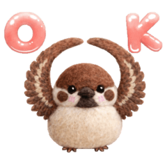 Cute stuffed sparrow sticker
