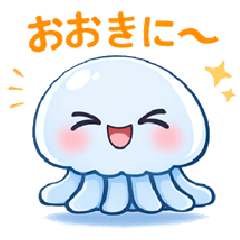 Jellyfish Osaka-ben Kansai-ben stickers.