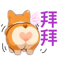 柯基屁屁愛心對話