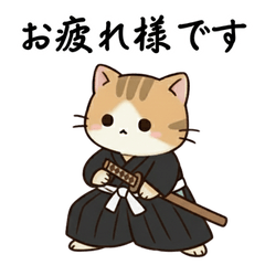 可愛武士貓貼圖（居合道貓）