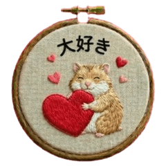Embroidered Hamster Daily Chat 1