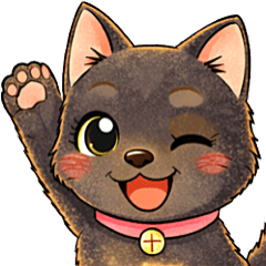 Black cat/lovely sticker