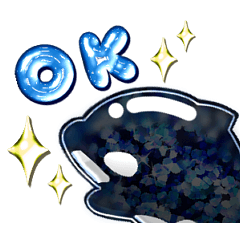 A sticker-style orca