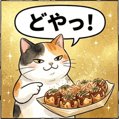 Takoyaki Cat: Foodie Greetings