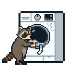 Housekeeping Raccoon Pixel Art