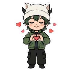 Fluffy Cat-Ear Boy Daily Stickers