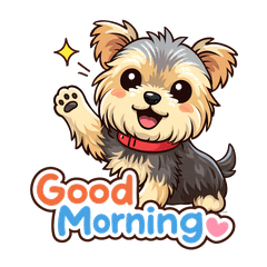 Happy Yorkie English Stickers