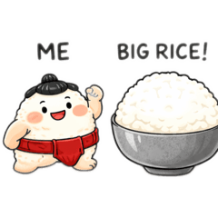 Cute Onigiri Sumo Stickers