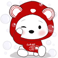 Polar bear Cotton Ball 54 Handy stickers