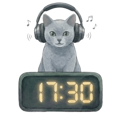 Cat and digital clock (30m)