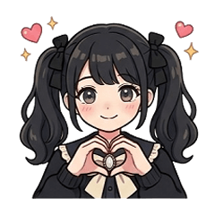 Cute Girly Stickers (Twin-tail)