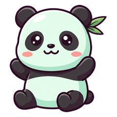 Kumo-panda: Mint Panda Stickers