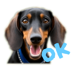 Dachshund's daily life stamps