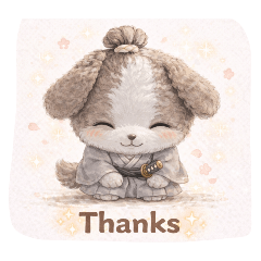 WANKUN Cute Samurai Puppy Daily Stickers