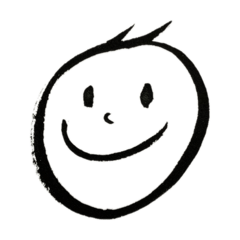 Handwriting/Brush/Face illustration