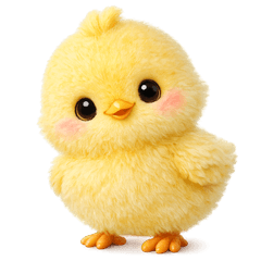 A peaceful yellow chick