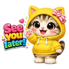 Cute Hoodie Cat Stickers