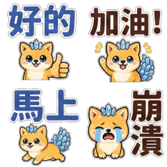 藍晶QQ柴犬：中文文字貼圖