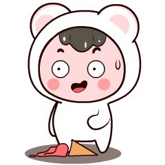 Cosplay Bear White 2 : Animated Stickers