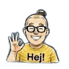 HeJ! Scandinavian Style Old Guy Stickers