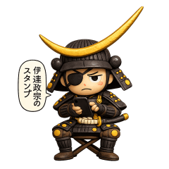 clay anime style Masamune Date