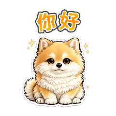 一隻表情極為呆滯的博美犬