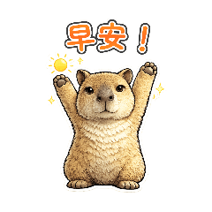 一隻表情極為呆滯的水豚