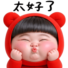 紅色熊熊阿寶超可愛 大貼圖