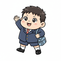 Cute Schoolboy Stamp Set