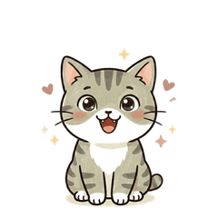 Short-tailed cat stickers
