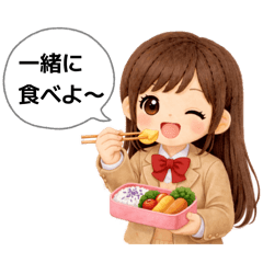 Cute School Girl Daily Stickers