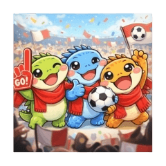 Cute Iguana Football Fan