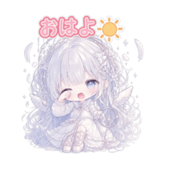 Fluffy Angel Stickers