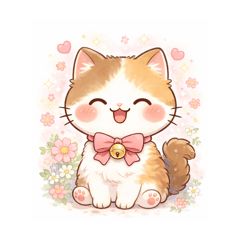 a fluffy mascot-style cat