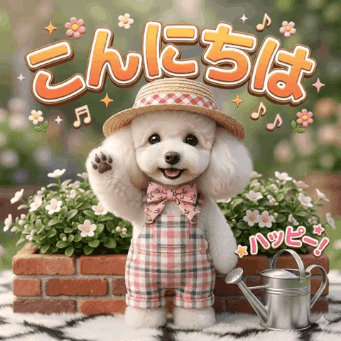 Pop-Out Toy Poodle! Daily Life Stickers