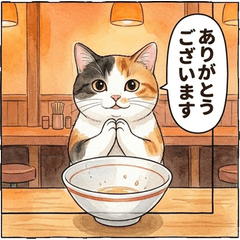 Cute Calico Cat Ramen Foodie Stickers