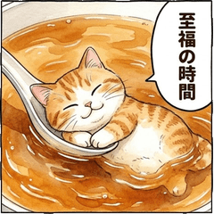 貓咪×深夜拉麵！宵夜美食實用貼圖