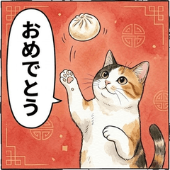 可愛三花貓飲茶點心！美食日常對話貼圖