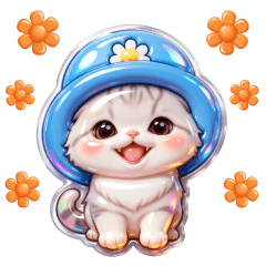 可愛い猫 ぷっくり カラフル ずっと使える